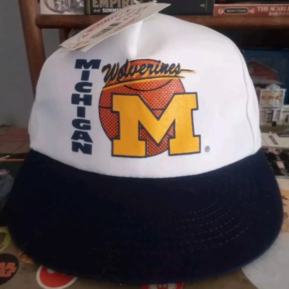 michigan wolverines ncaa basketball front row vintage style snapback hat - Picture 3 of 10